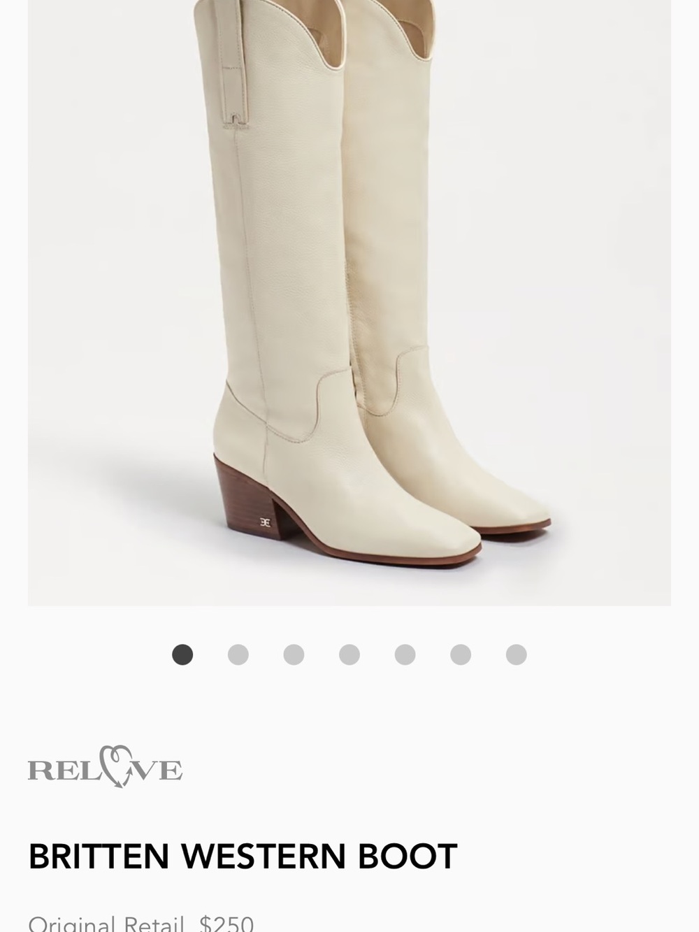 Sam Edelman Britten Western Knee-High Boots in Cream